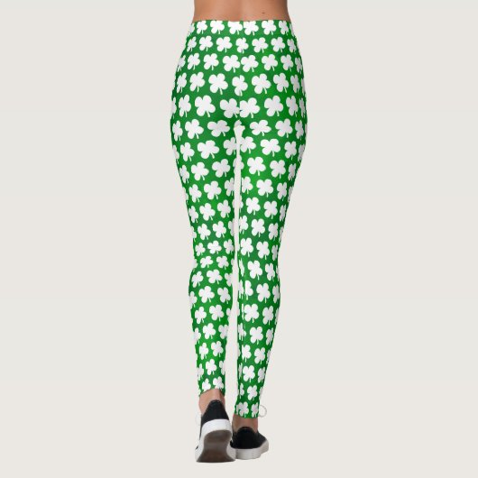 Vier Leaf Clover Shamrock St. Patricks Day Leggings (Achterkant)