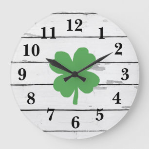 Vier Leaf Clover Shiplap Shamrock Large Clock Grote Klok
