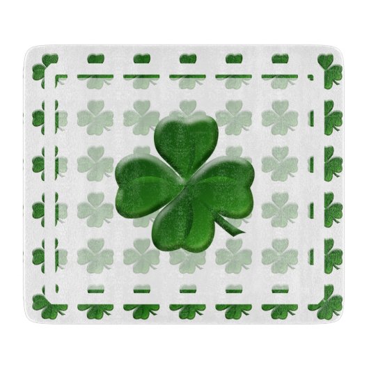 Vier Leaf Clover - Sint Patrick's Day Symbol Snijplank (Voorkant)