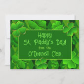 Vier Leaf Clovers Happy St. Paddys Day Kaart (Voorkant)