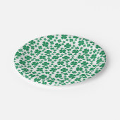 Vier lef Clover Pattern Groen Papieren Bordje (Gekanteld)