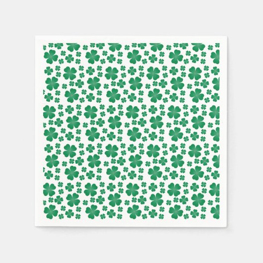 Vier lef Clover Pattern Groen Servet (Voorkant)