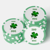 Vier lef-klaver pokerchips (Opstapeling)