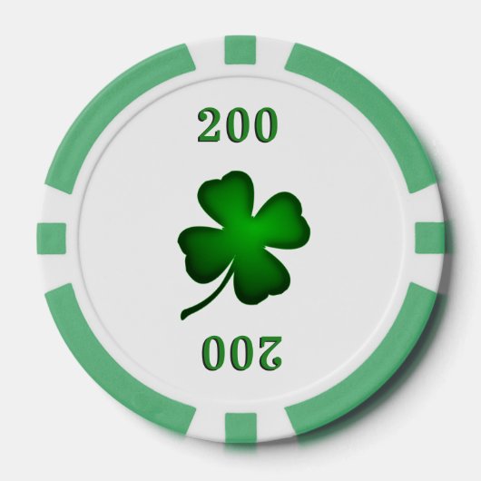 Vier lef-klaver pokerchips (Voorkant)