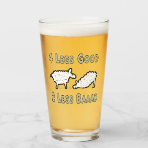 Vier Legs Good Funny Sheep Pun Glas