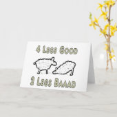 Vier Legs Good Funny Sheep Pun Kaart (Gele Bloem)