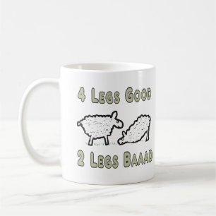Vier Legs Good Funny Sheep Pun Koffiemok
