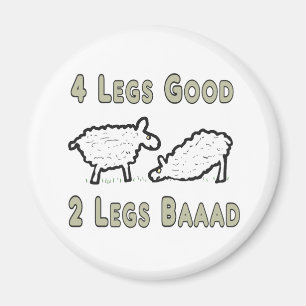 Vier Legs Good Funny Sheep Pun Magneet