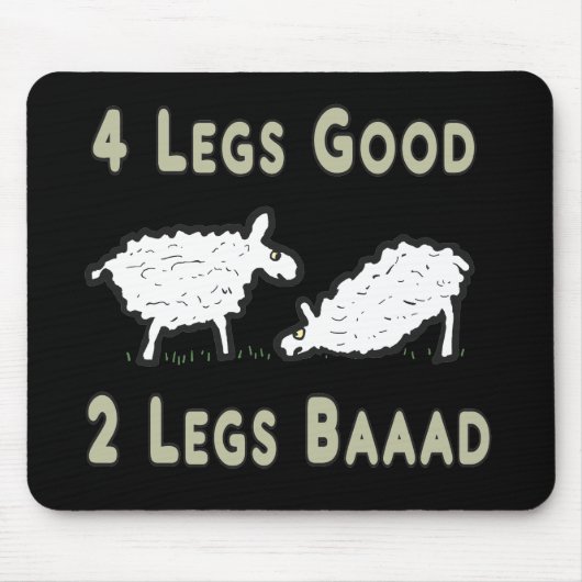 Vier Legs Good Funny Sheep Pun Muismat (Voorkant)