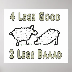 Vier Legs Good Funny Sheep Pun Poster