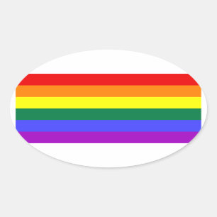 VIER LGBT-vlag Ovale Sticker