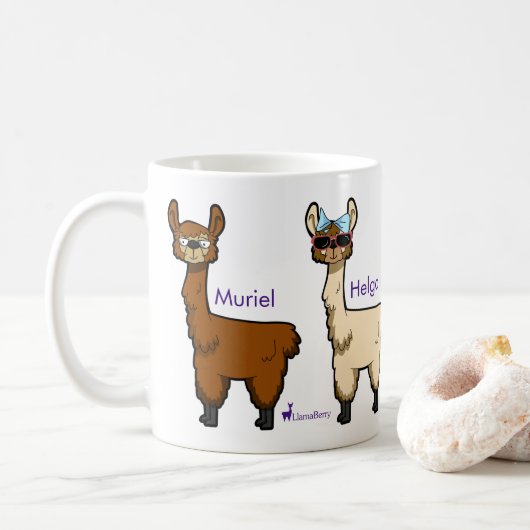 Vier Llamas-Mok Koffiemok (Met donut)