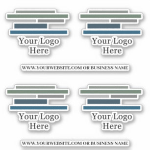 Vier logo's en twee bedrijfsnaam Sjabloon Sticker