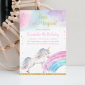 Vier magische eenhoorn 4e verjaardag kaart