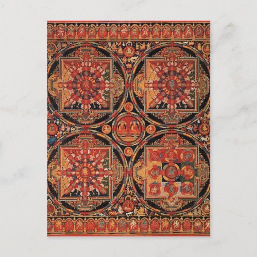 Vier Mandalas Briefkaart (Voorkant)