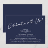 Vier mee Ons Handgeschreven Eenvoudig Donkerblauw Kaart (Voorkant / Achterkant)