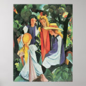 Vier meisjes door August Macke Poster (Voorkant)