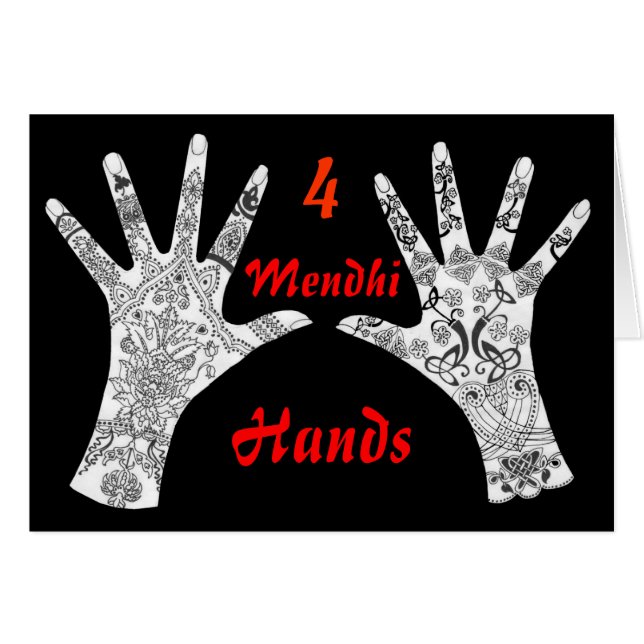 Vier Mendhi Hands (Voorkant Horizontaal)