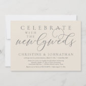 Vier met de pasgetrouwden, huwelijksdiner kaart (Voorkant)