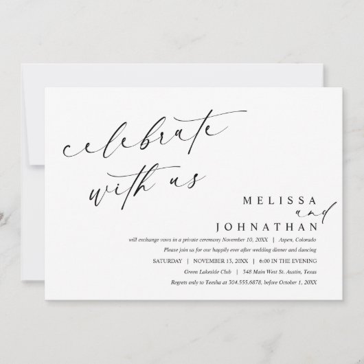 Vier met de pasgetrouwden, huwelijksdiner kaart (Voorkant)