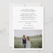 Vier met ons 2 foto bruiloft receptie aankondiging (Achterkant)