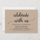 Vier met ons, Brown Kraft Elopement Kaart (Voorkant)