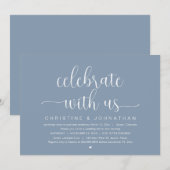 Vier met ons, Bruiloft Elopement Diner Party Kaart (Voorkant / Achterkant)