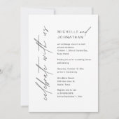 Vier met ons, Bruiloft Elopement Diner Party Kaart (Voorkant)