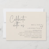 Vier met ons, Bruiloft Elopement Diner Party Kaart (Voorkant)