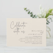 Vier met ons, Bruiloft Elopement Diner Party Kaart (Staand voorkant)