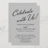 Vier met ons Eenvoudige ontvangst Alleen Grijs Kaart (Voorkant / Achterkant)