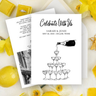 Vier met ons eenvoudige zwart-witte champagne kaart