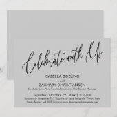 Vier met ons Elegant handschrift Lichtgrijs Kaart (Voorkant / Achterkant)