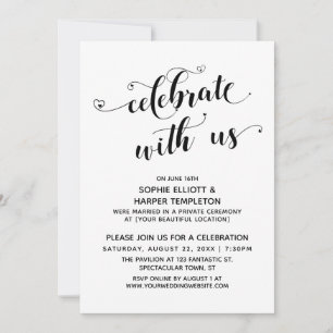 Vier Met Ons Feestelijke Calligrafie Ontvangst Kaart