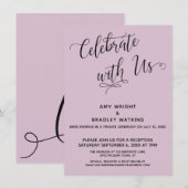 Vier met Ons Feestelijke Licht Mauve Ontvangst Kaart (Voorkant / Achterkant)