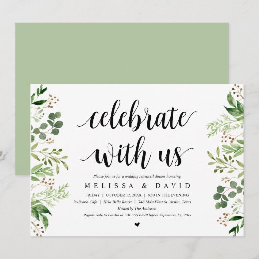 Vier met ons, Groene decor, Uitnodiging proefhuwel (Voorkant / Achterkant)