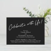 Vier met Ons Handgeschreven Eenvoudig Zwart Kaart (Staand voorkant)