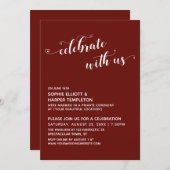 Vier met Ons Hart Script Paars Reception Kaart (Voorkant / Achterkant)