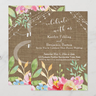 Vier met Ons, Jute, Bloemen & Lichten Kaart