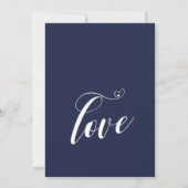 Vier met ons mee Hearts Script Navy Ontvangst Kaart (Achterkant)