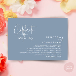 Vier met ons mee, Moderne Boho Bruiloftsreceptie Kaart