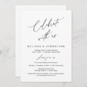 Vier met ons mee, moderne trouwdag elopement kaart (Voorkant / Achterkant)