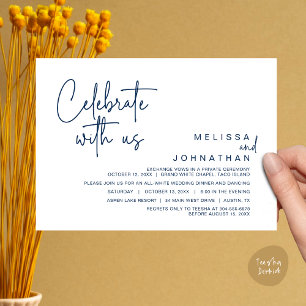 Vier met ons, Modern Wedding Elopement Diner Kaart