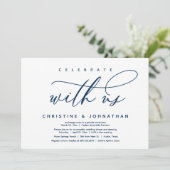 Vier met ons, Modern Wedding Elopement Diner Kaart (Staand voorkant)