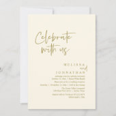 Vier met ons, moderne bruiloft receptie kaart (Voorkant)