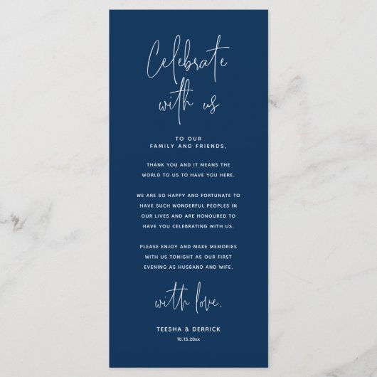 Vier met ons, plaats instelling bedankkaart programma (Voorkant)