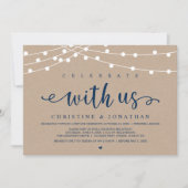 Vier met ons Rustic Boerderij Wedding String Light Kaart (Voorkant)