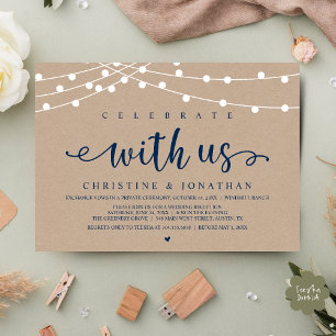 Vier met ons Rustic Boerderij Wedding String Light Kaart