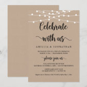 Vier met ons, Rustic Elopement Feest Uitnodiging (Voorkant / Achterkant)