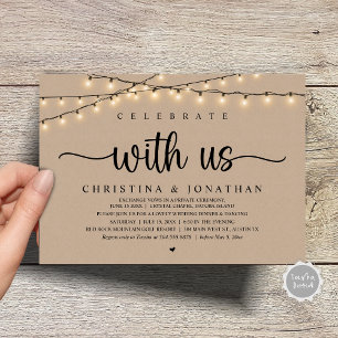 Vier met ons, rustieke bruiloft diner Elopement Kaart